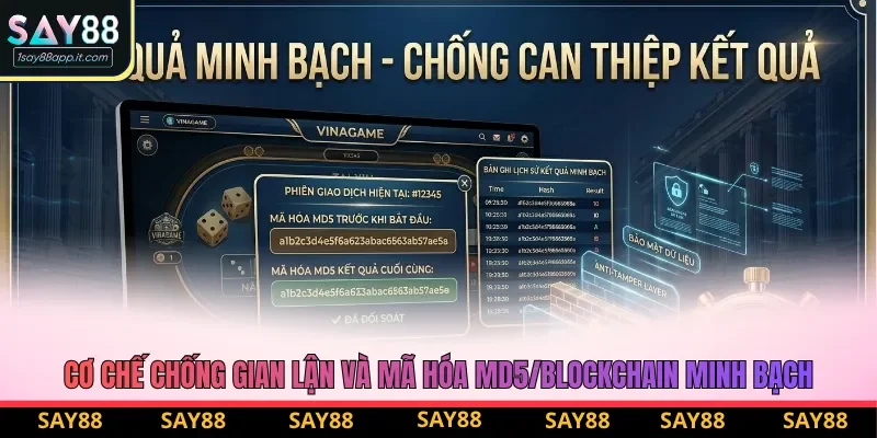 Cơ chế chống gian lận và mã hóa MD5/Blockchain minh bạch Cơ chế chống gian lận và mã hóa MD5/Blockchain minh bạch