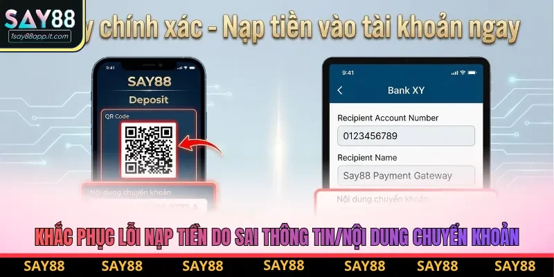 Khắc phục lỗi nạp tiền do sai thông tin/nội dung chuyển khoản Khắc phục lỗi nạp tiền do sai thông tin/nội dung chuyển khoản