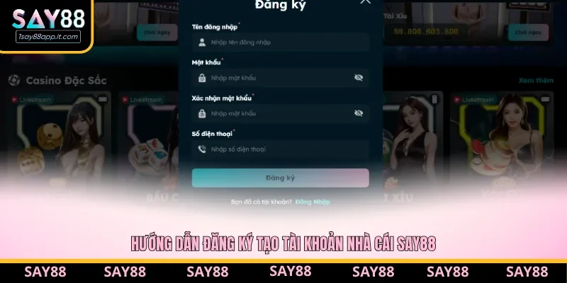 Giao diện hướng dẫn đăng ký tại Say88 Giao diện hướng dẫn đăng ký tại Say88
