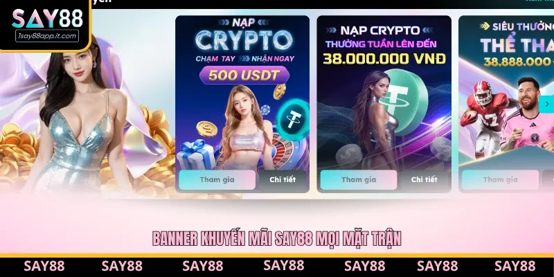 Banner tổng hợp các chương trình khuyến mãi tặng code trải nghiệm tại Say88